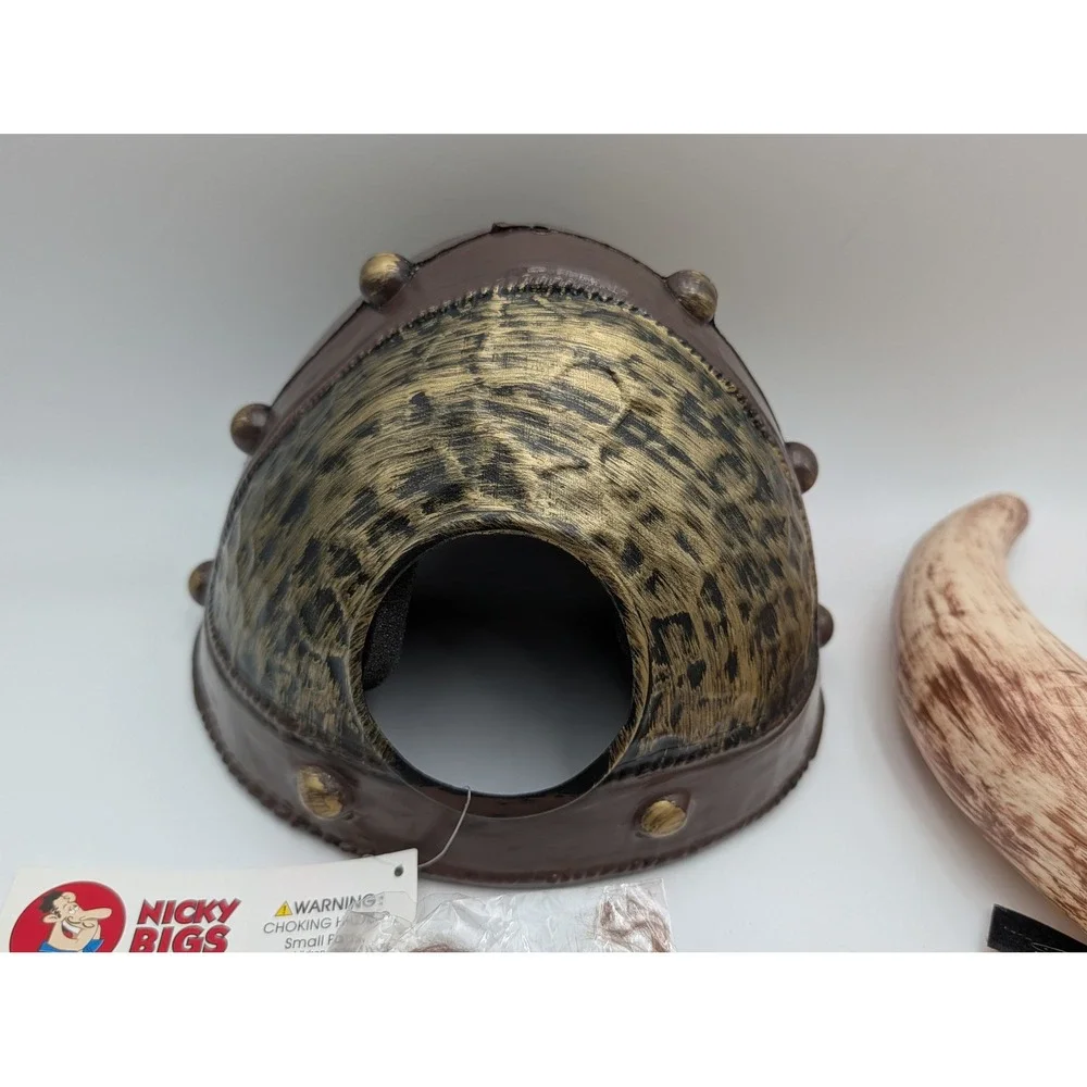 Nicky Bigs Novelties Viking Helmet Brown Adult Gold Horns Braids 70864NB